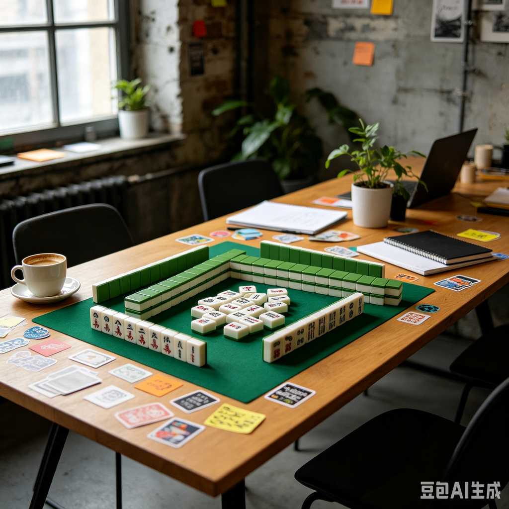 mahjong set with dice and chips